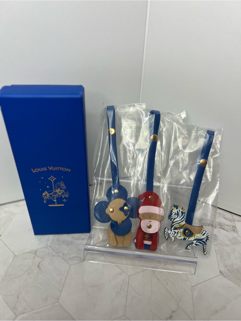 Louis Vuitton Blue and Multicolor VIP Bag Charms Set
